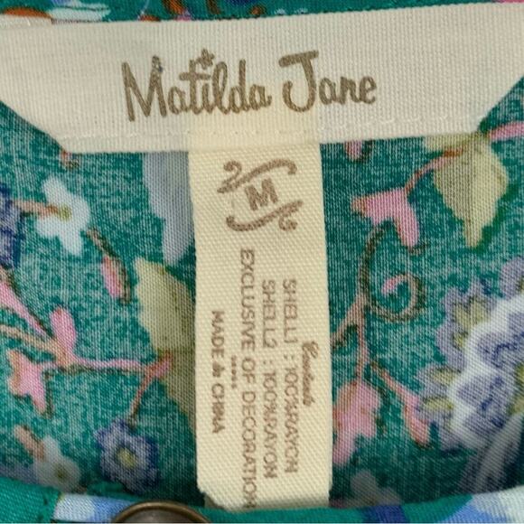 Matilda Jane Women Long Sleeve Babydoll Blouse Top Boho Holiday Green Medium - Picture 4 of 7